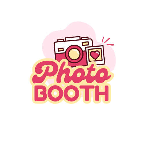 Pink and Yellow Playful Photo Booth Logo