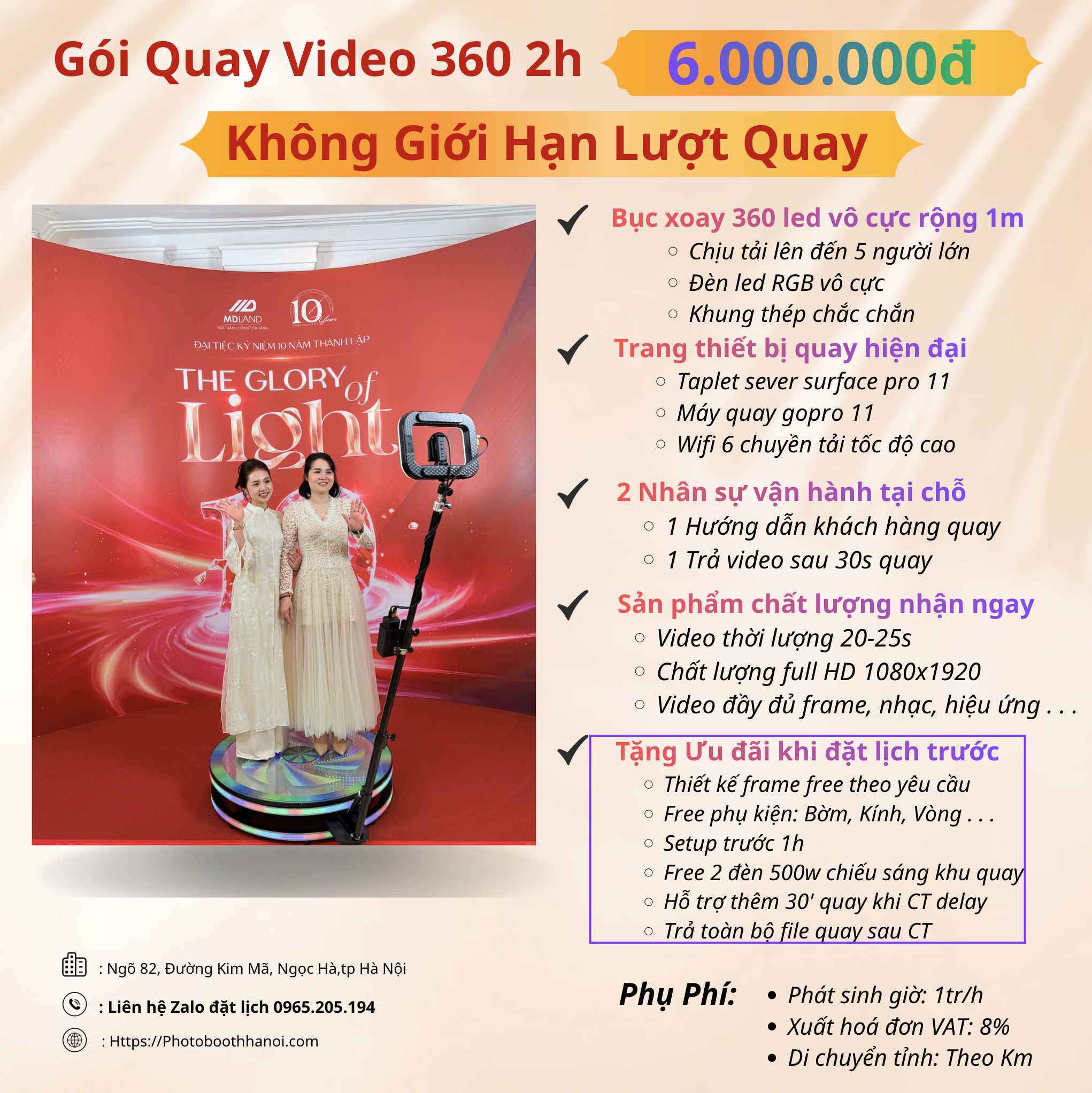 bảng báo giá dịch vụ video 360 slow motion