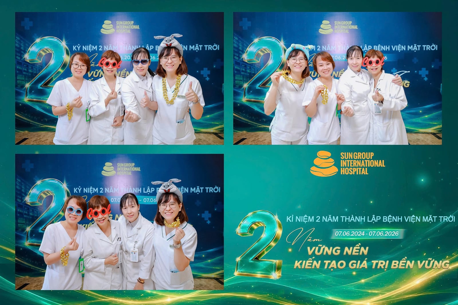 Photobooth sinh nhật 2 năm thành lập bệnh viên Mặt Trời