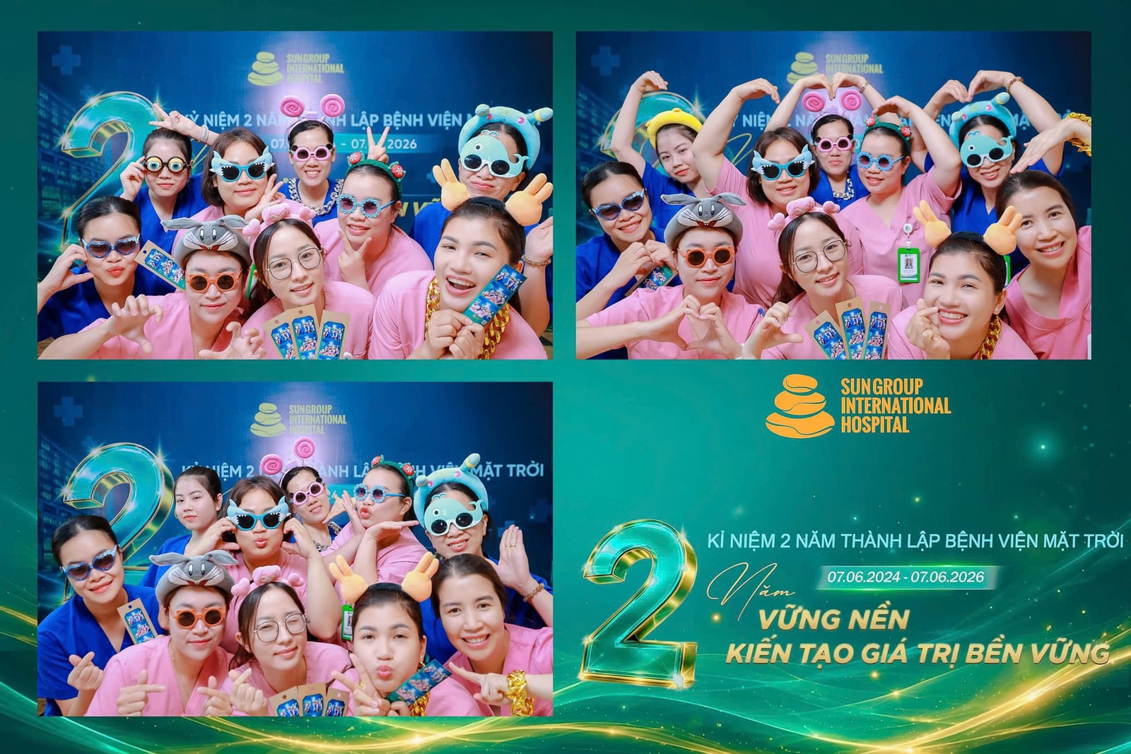 Photobooth sinh nhật 2 năm thành lập bệnh viên Mặt Trời